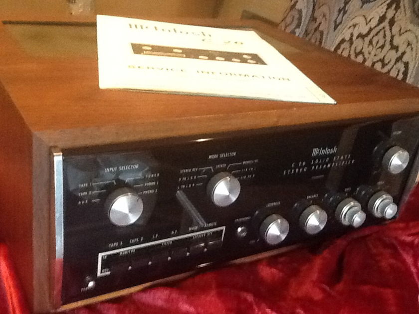 McIntosh C-26 Beautiful C-26 Preamplifier with manual and walnut cabinet