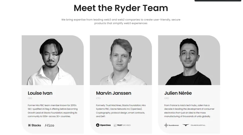 Ryder Team - Crypto Wallet
