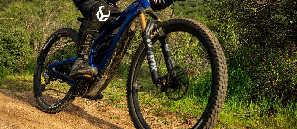 An e-MTB rider on a trail