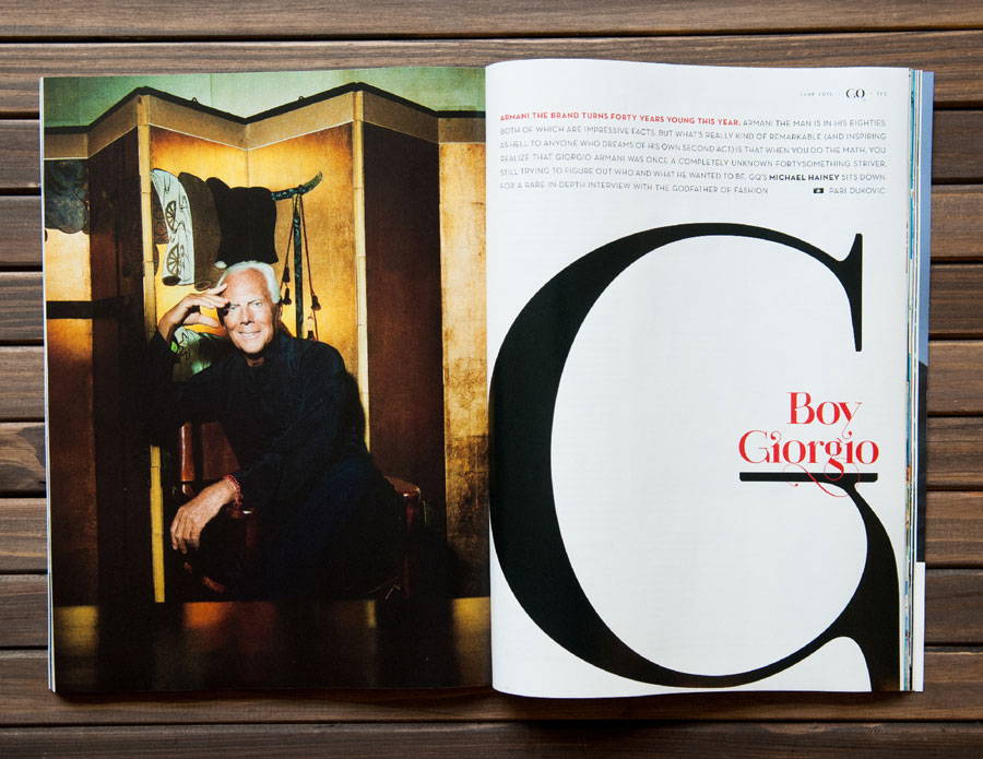 Paris Pro Typeface in GQ fashion magazine
