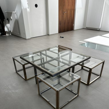 Maison Charles Couchtisch aus Messing&Chrom
