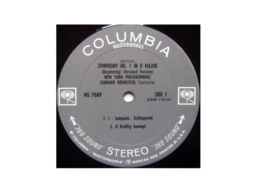 Columbia 2-EYE / LEONARD BERNSTEIN, - Malher Symphony No.1, NM!