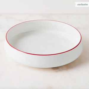 Dansk Kant Dinnerware, Low Bowls (Set of 4), Red/White