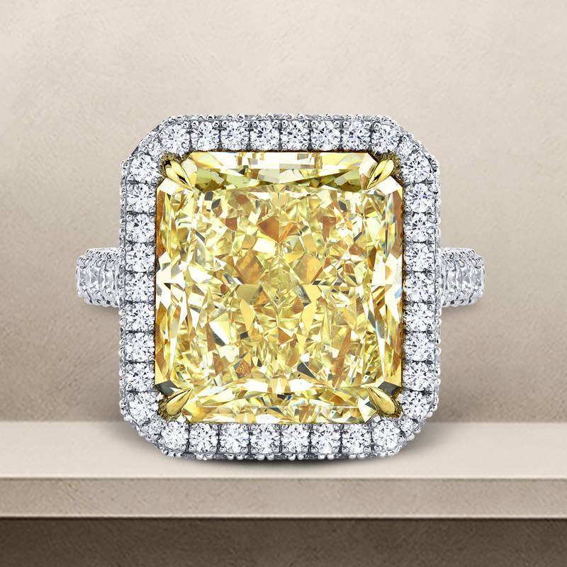 fancy yellow radiant cut diamond engagement ring