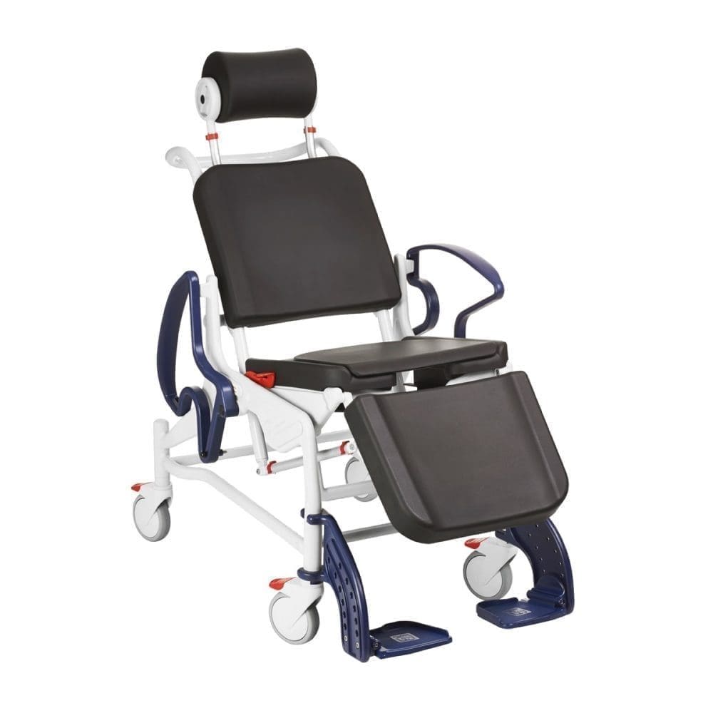 Rebotec Phoenix - Tilt In Place Comfort Shower Commode Chair - Blue