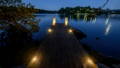 LED deck lighting illuminating private waterfront jetty