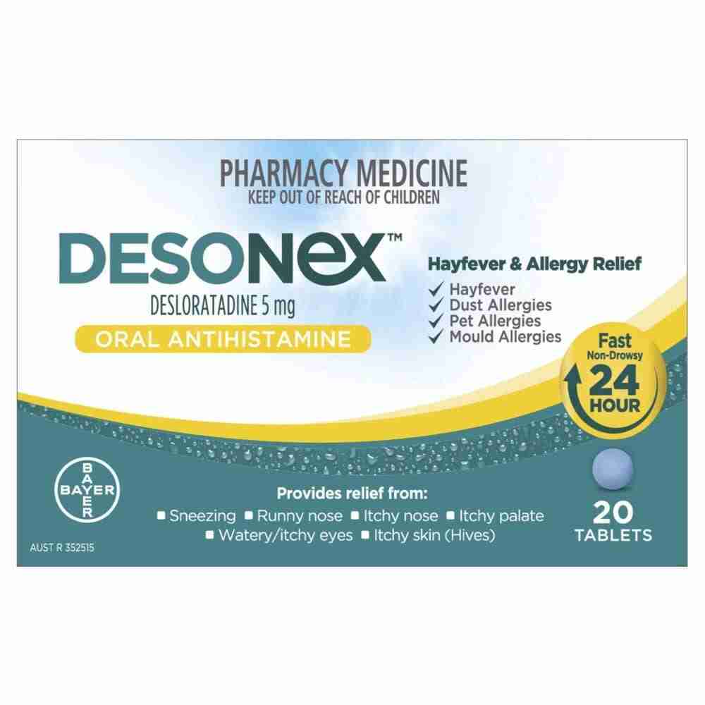 Desonex Antihistamine 24 Hour Non Drowsy Hayfever & Allergy Relief Tablets 20 Pack
