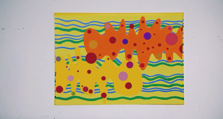 Suono di superficie abstract painting with augmented reality by Walter Perdan, kalwalt