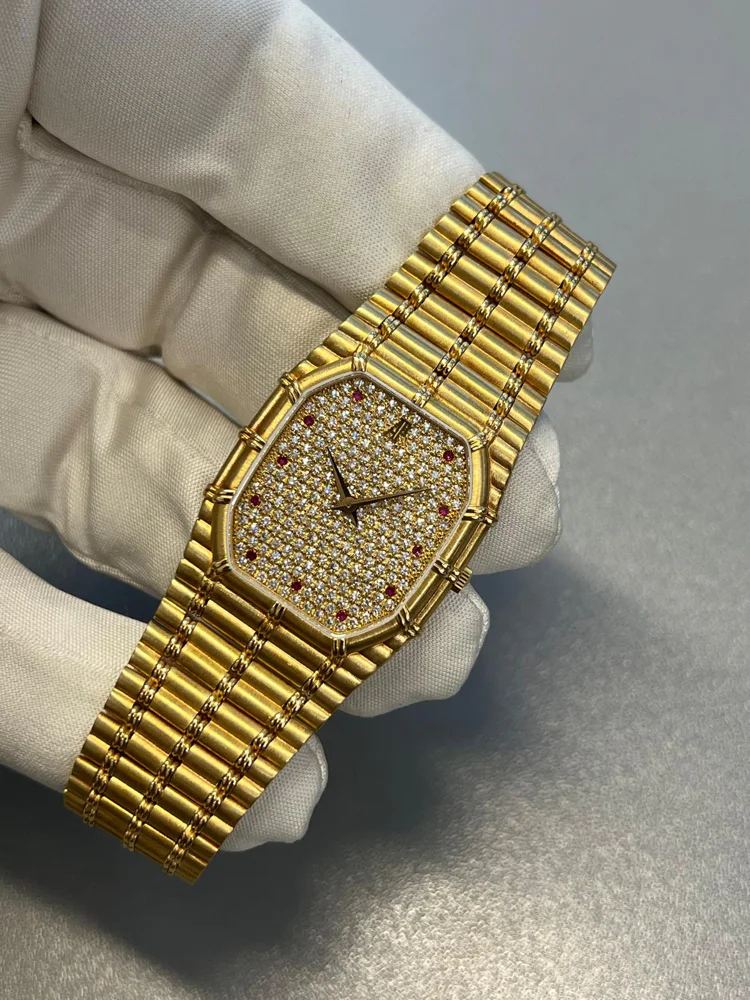 Bamboo Diamond Dial with Rubies Integrated Bracelet 17.9 cm