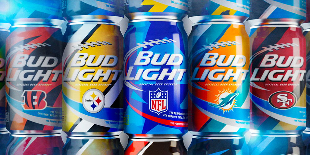 Bud Light NFL Cans Dieline Design, Branding & Packaging Inspiration