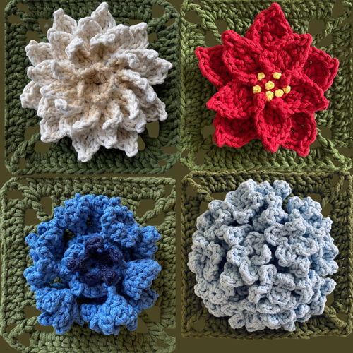 Floral Granny Squares Crochet Ebook - Unique Flowers Collection - 20 patterns