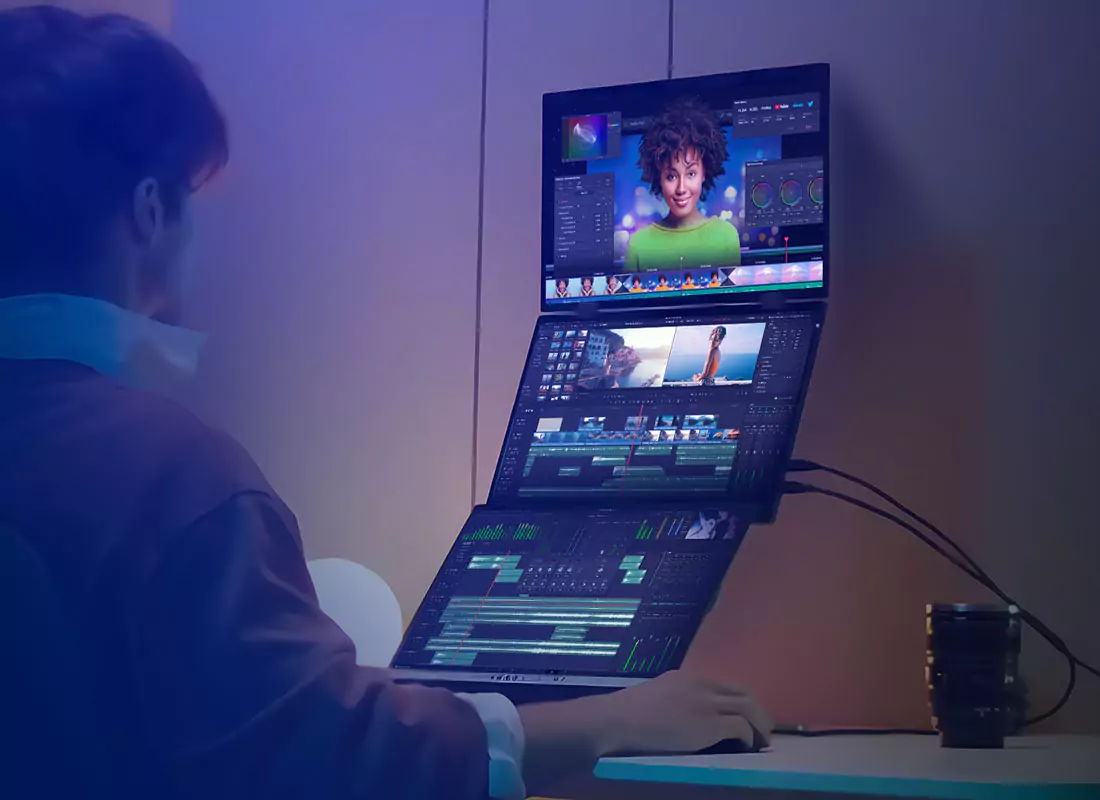 D15 Portable Dual View Monitor 15.6