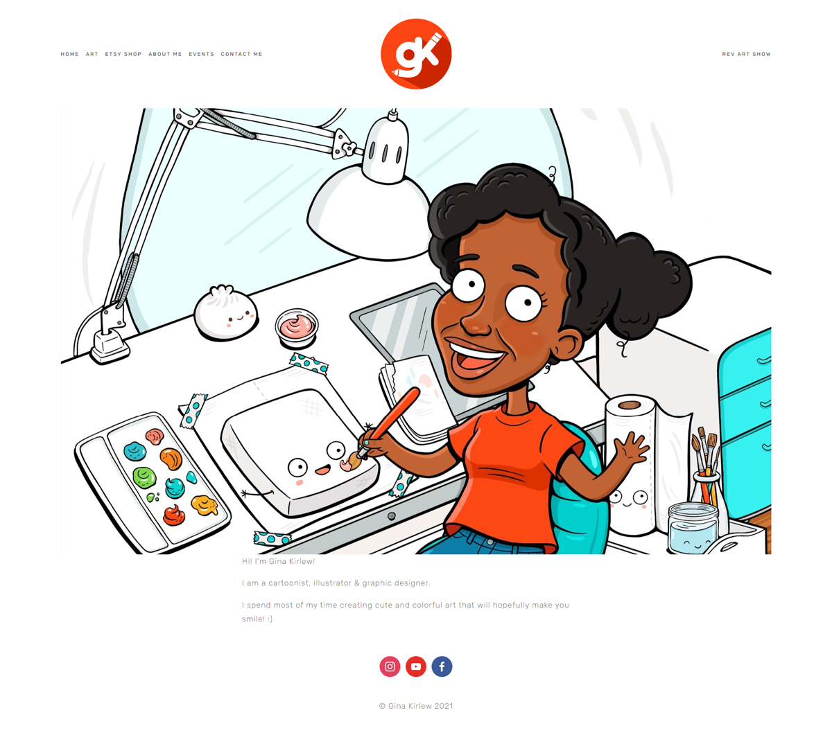 Screenshot of Gina Kirlew, from the personal websites collection.