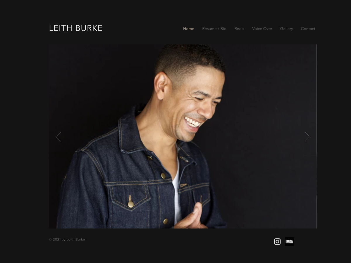 Screenshot of Leith Burke, from the actor websites collection.