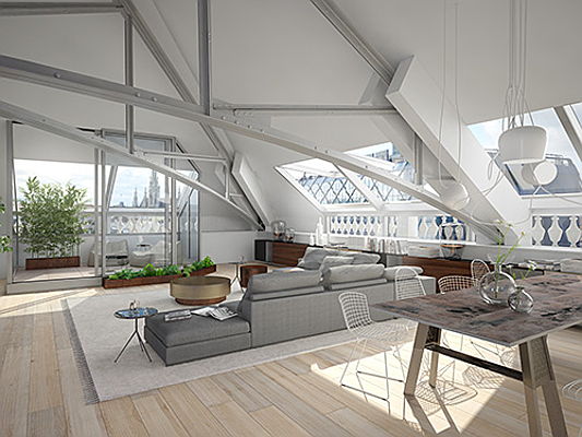  Capri, Italy
- Situated in Vienna’s 1st district, this modern, designer penthouse has an asking price of 7.2 million euros. The approximately 288 square metre apartment has three bedrooms and two bathrooms, in addition to an approximately 35 square metre roof terrace overlooking the city. (Image source: Engel & Völkers Vienna © Free Dimensions)