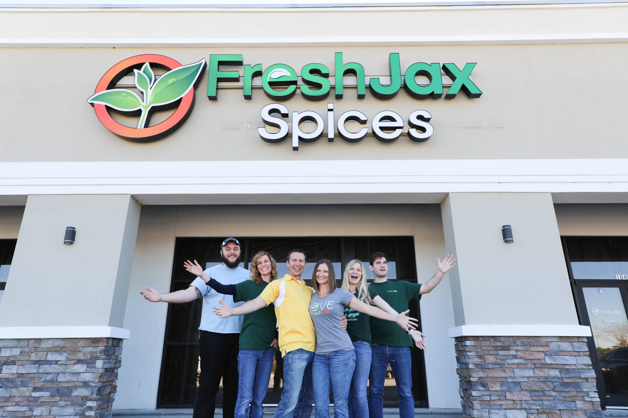 FreshJax Team In Front of Store