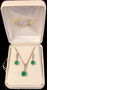 Wilderness Mint Green Round Pendant Necklace and Earrings