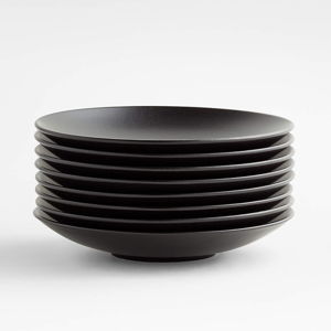 Craft Matte Black Stoneware Coupe Salad Plates, Set of 8 + Reviews | Crate & Barrel