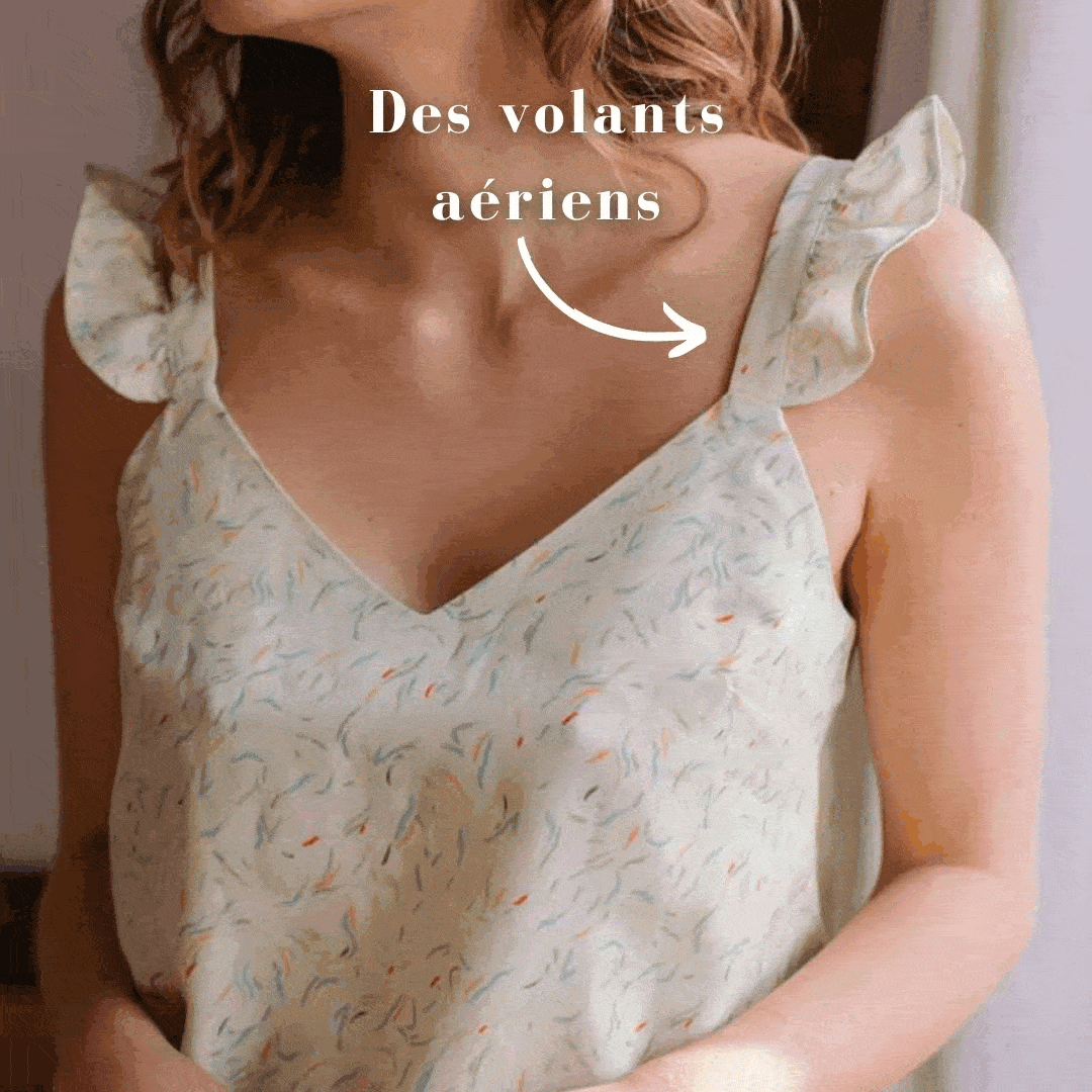 Nêge Paris - Débardeur jour et nuit Matin Caresse vert pastel en tencel lyocell certifié oeko-tex