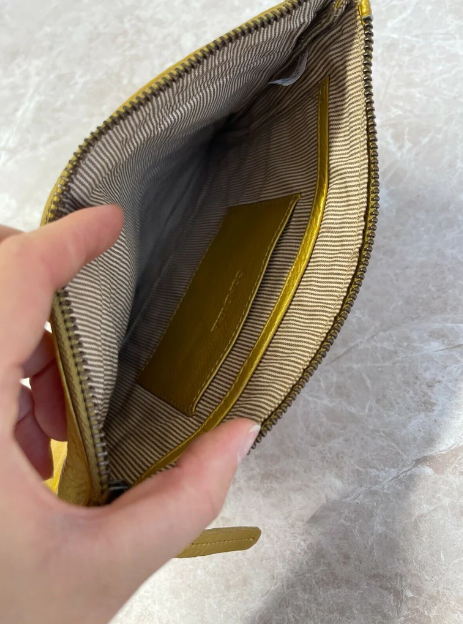 Quality Full Grain Leather Purse/ Clutch. LE 3548 - Gold. Hide & Chic - Image 5