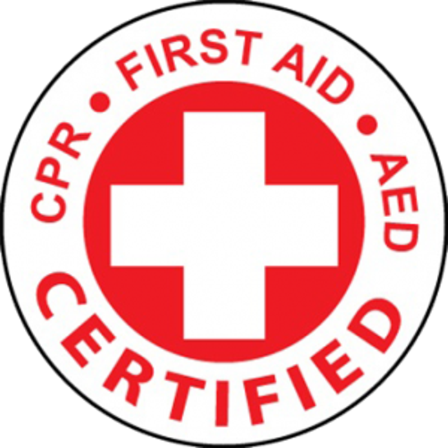 CPR/FIRST AID/AED certified logo