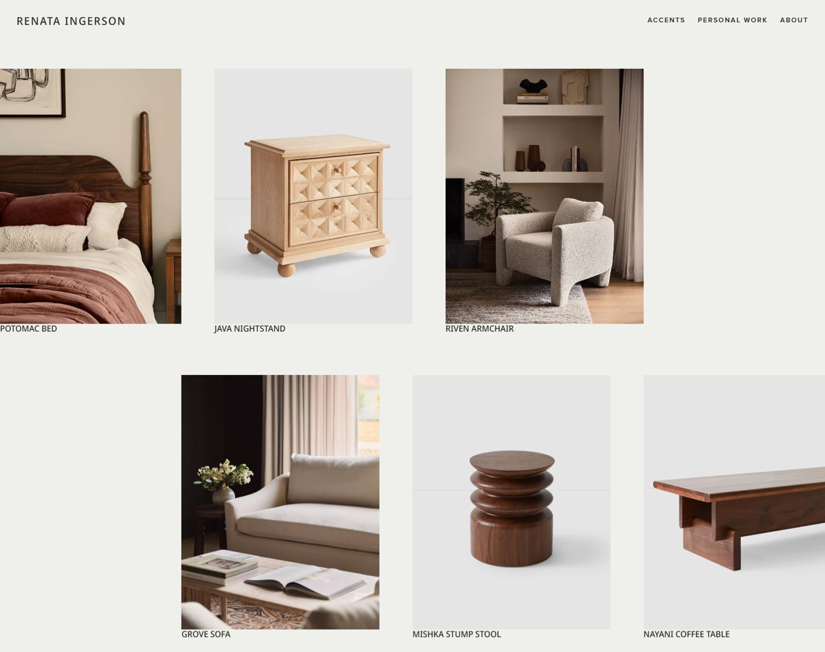 Screenshot of Renata Ingerson, from the industrial design portfolios collection.