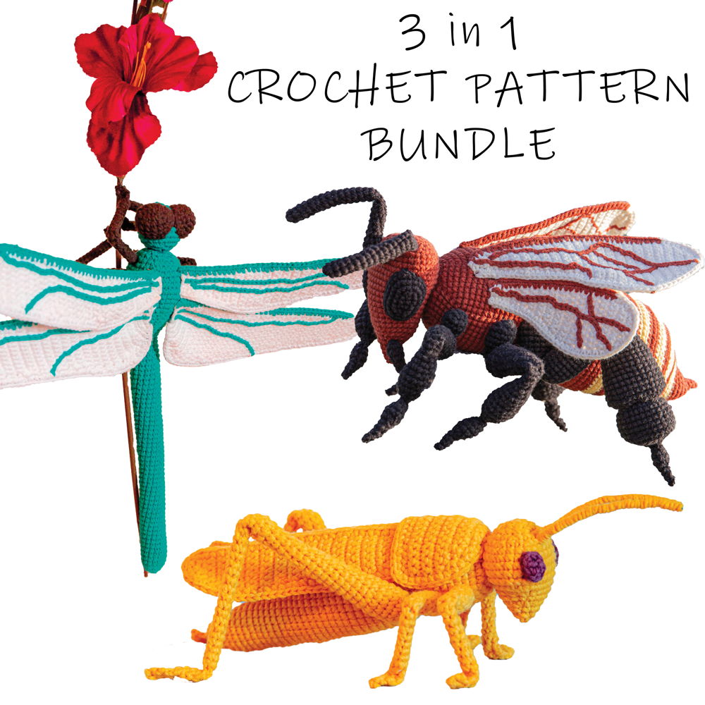 3 in 1 Bundle: Dragonfly, Honey Bee, Grasshopper