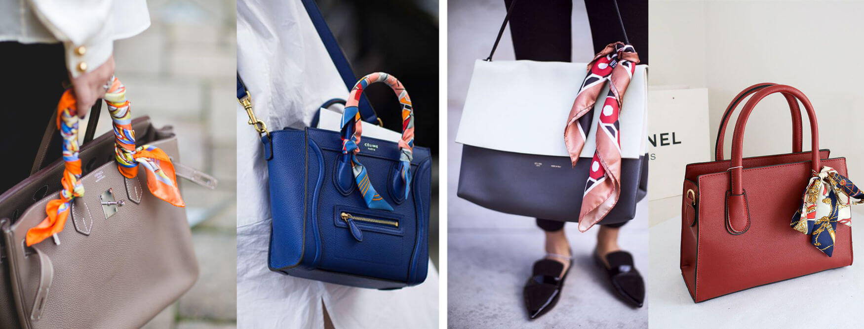 Women Handbag Accessory Tassel Silk Scarf Bag Ornament Small Leather Item Goods