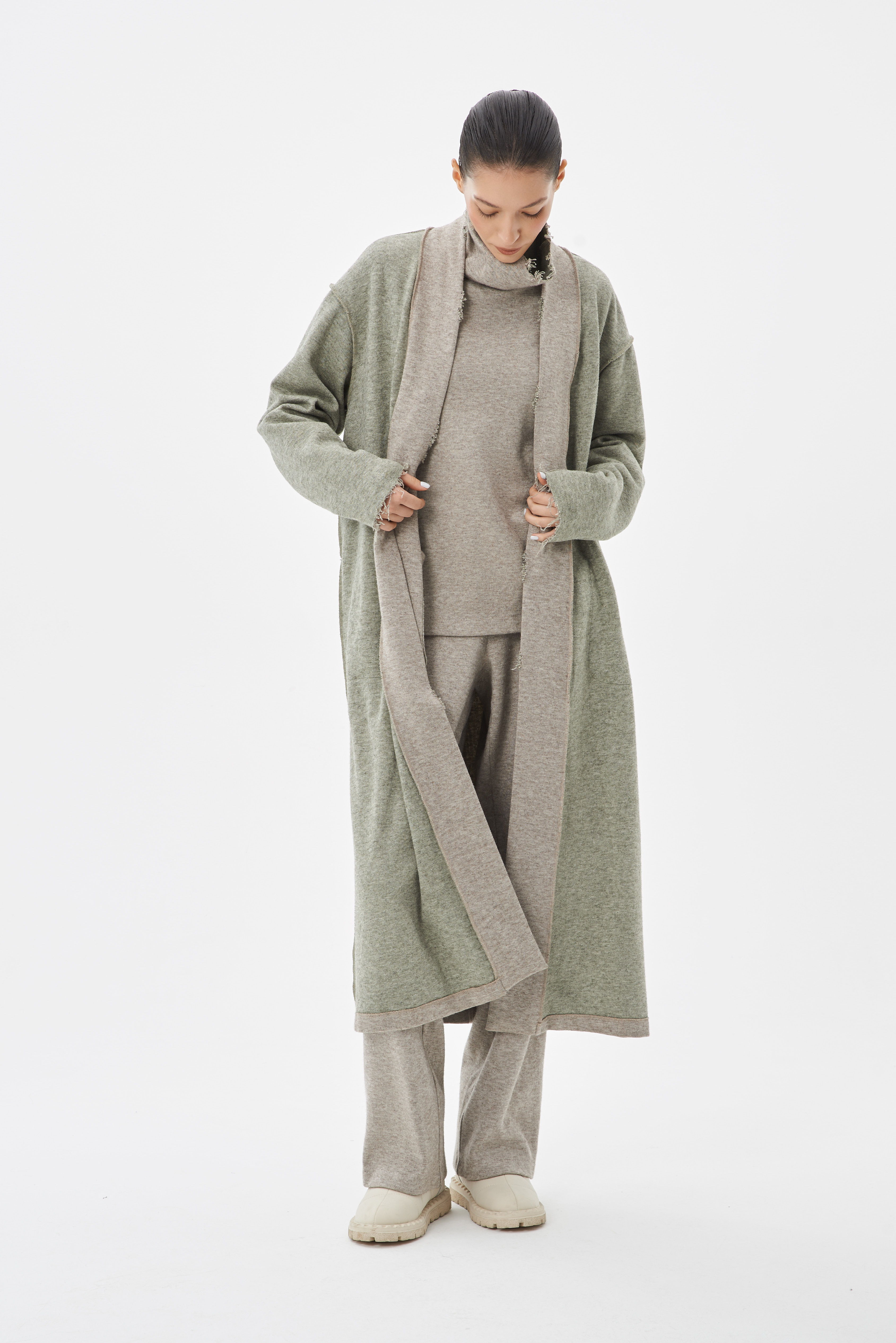 Grey robe coat on sale