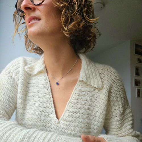 Collared V neck sweater - crochet pattern