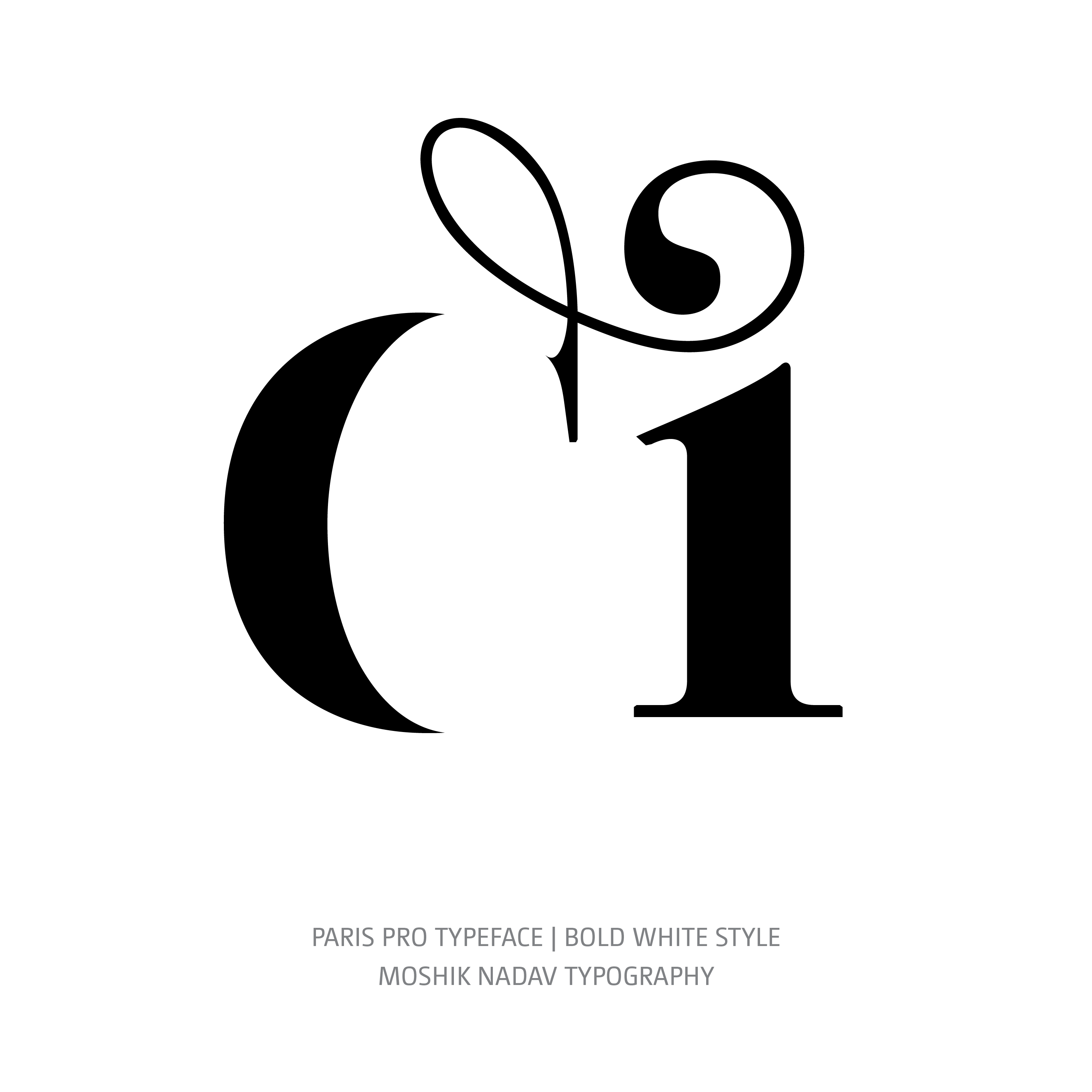 Paris Pro Typeface Bold White ci ligature
