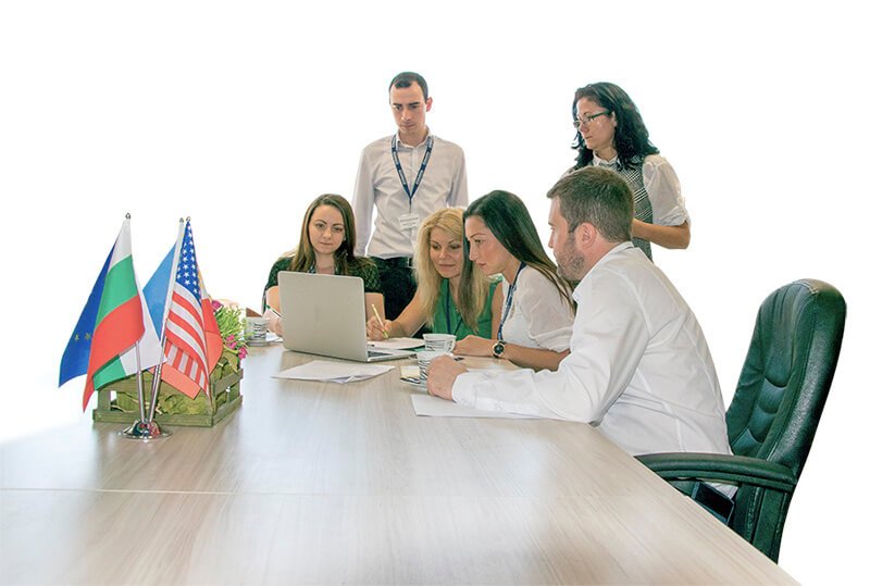 Marketers from 411 locals at a meeting in the office
