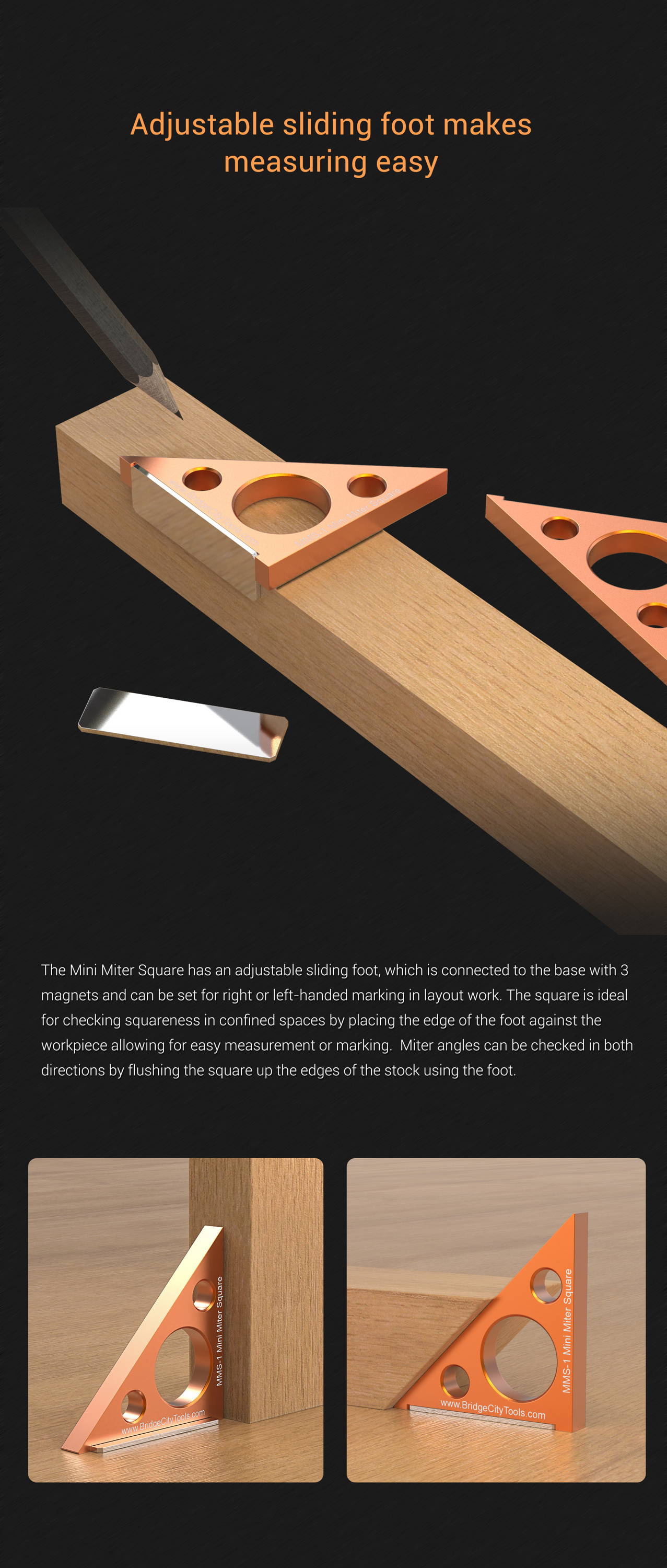 MMS-1 Mini Miter Square – Bridge City Tool Works