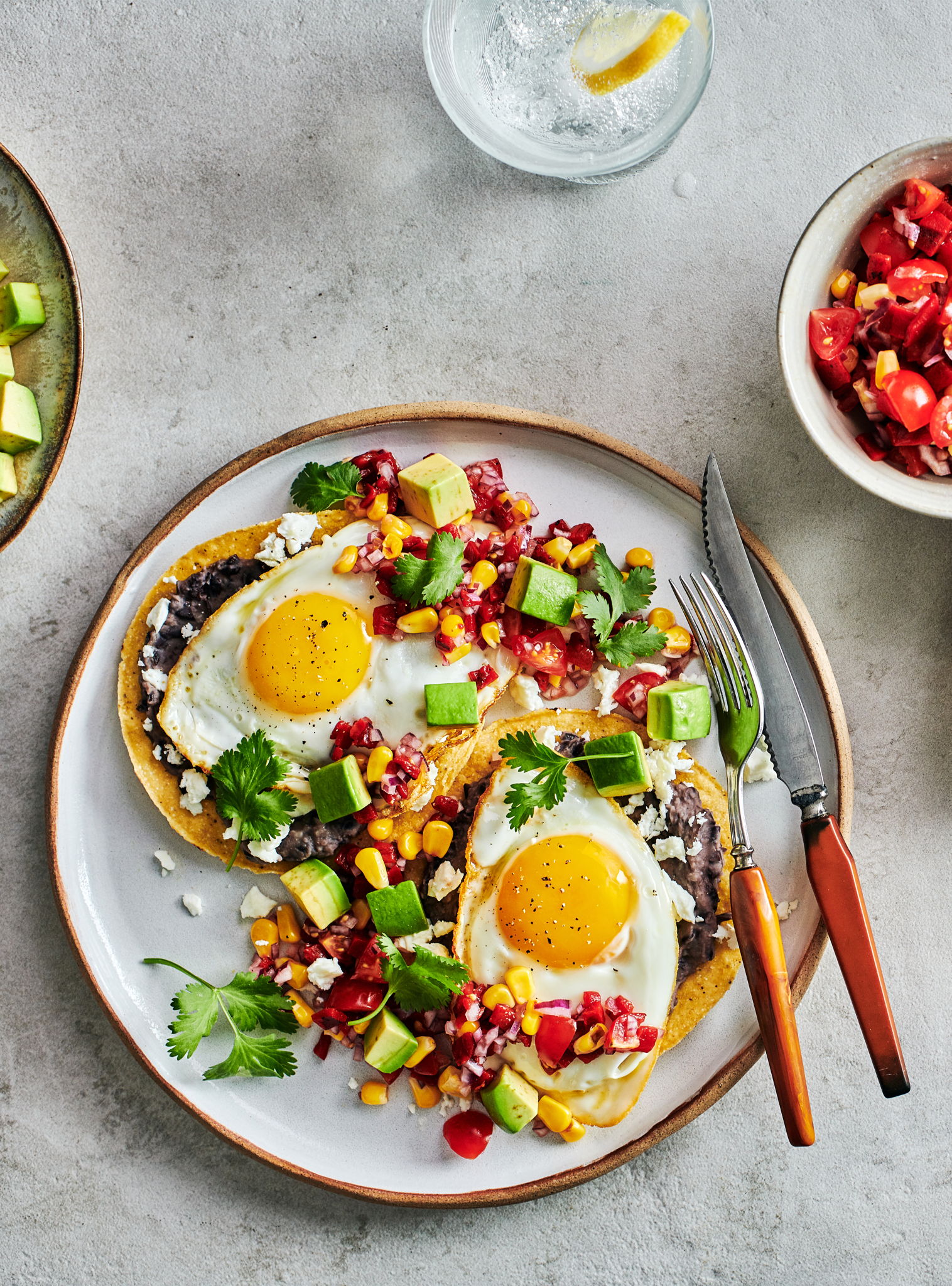 Tostadas with Fried Eggs and Black Bean Purée | RICARDO