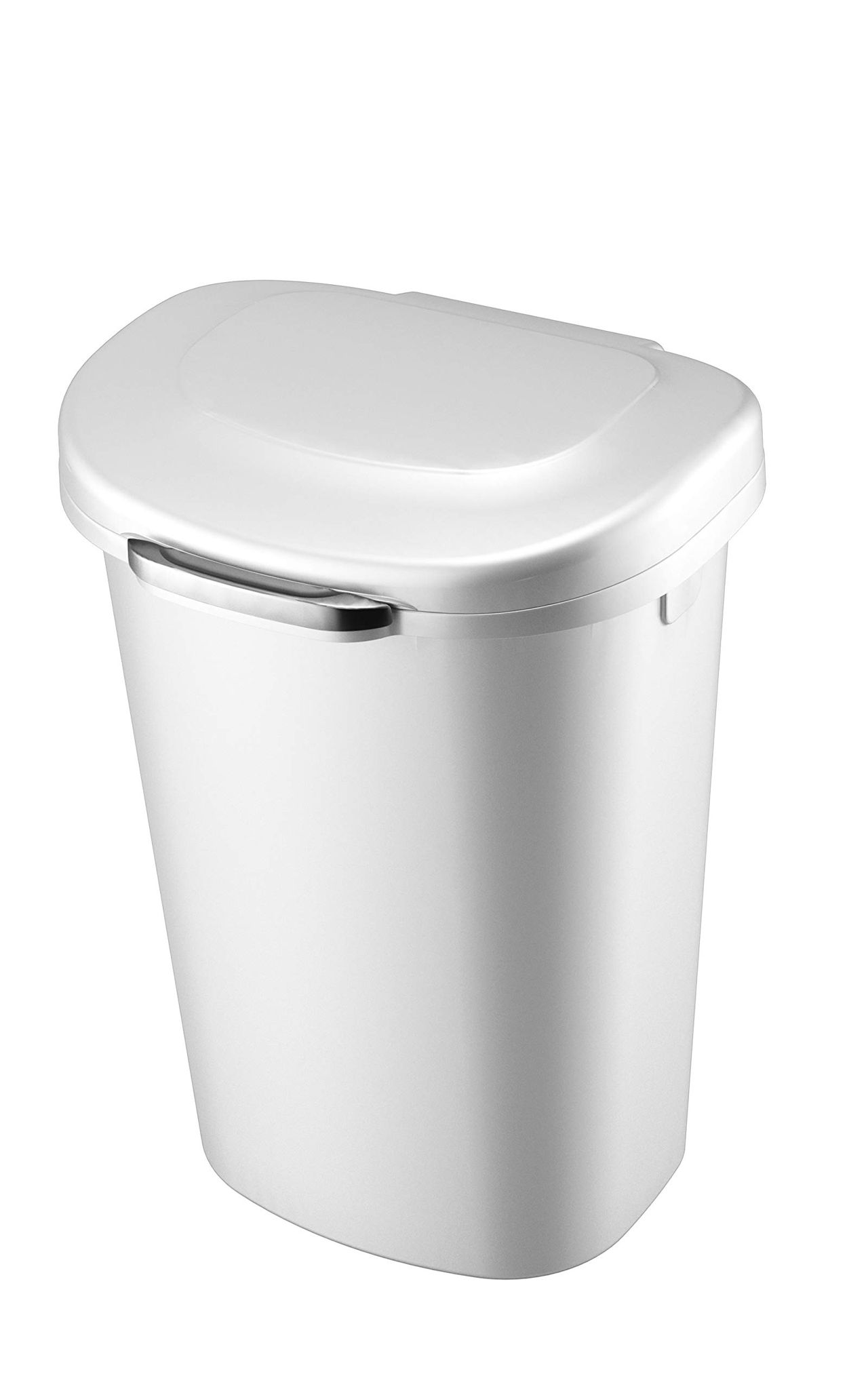 Behrens Galvanized Steel Trash Can With Lid Vs Rubbermaid Touch Top Lid Plastic Trash Can Slant