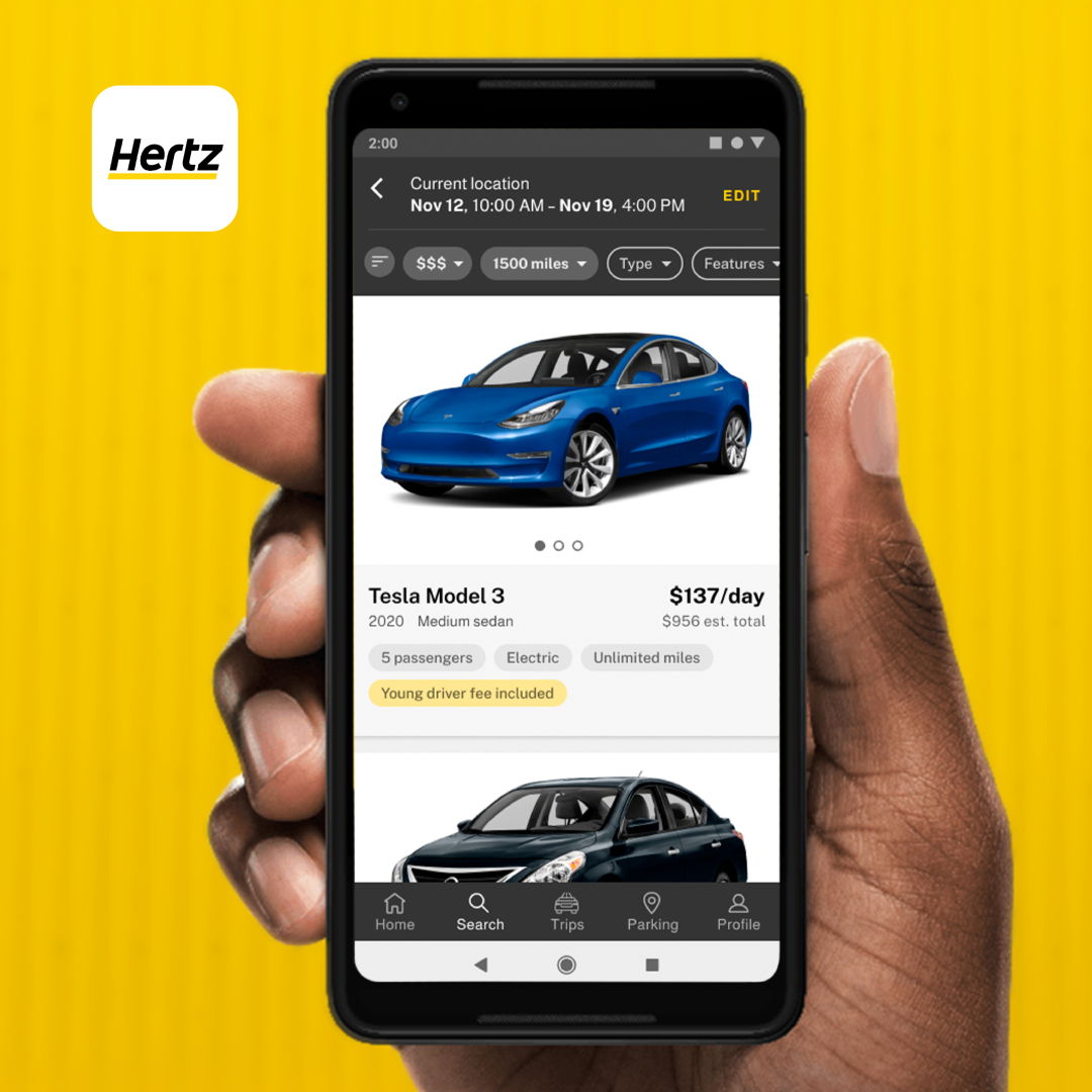 Image of Hertz app redesign
