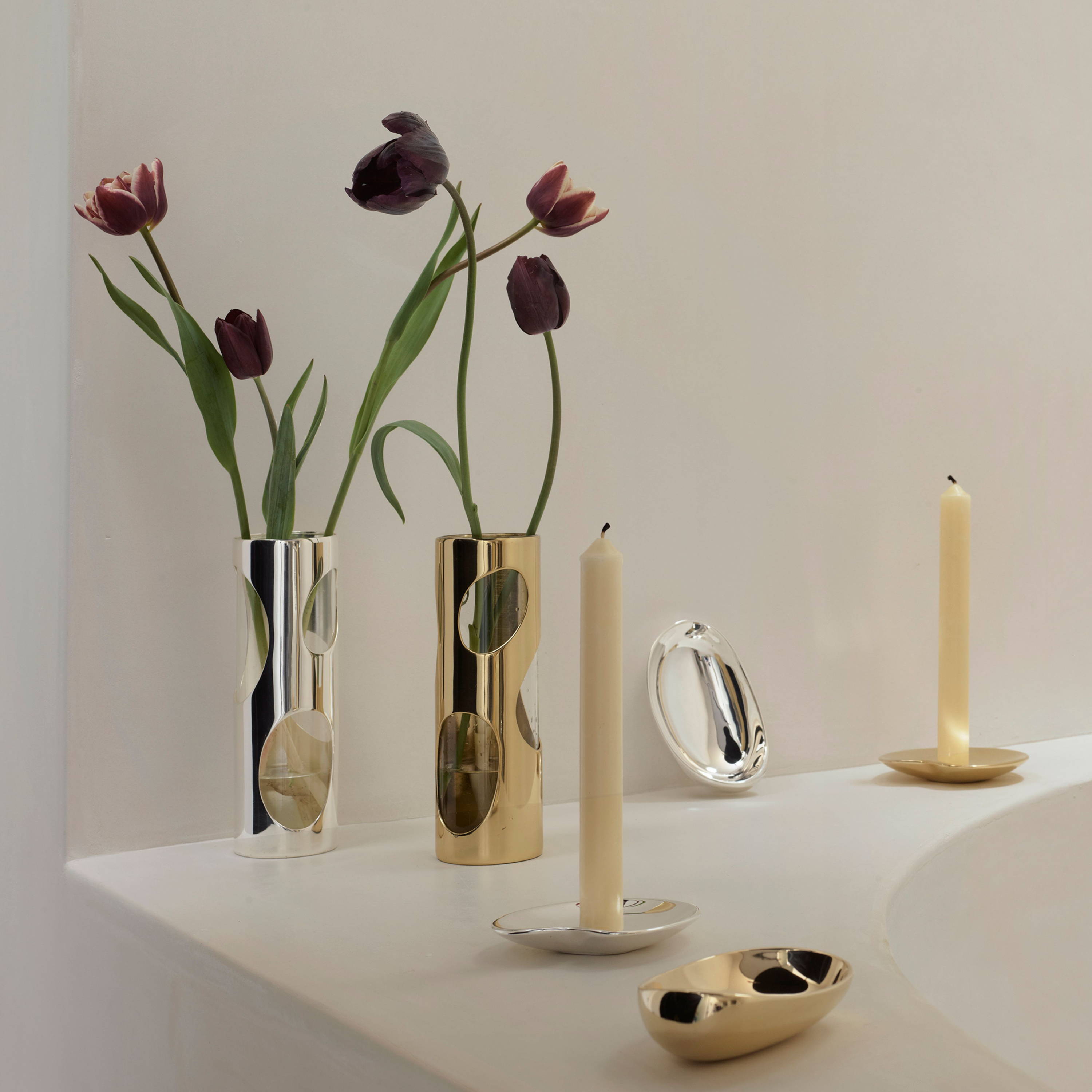 Pietra Brass Vase by Greg Natale - A sculptural vase in gold brass.