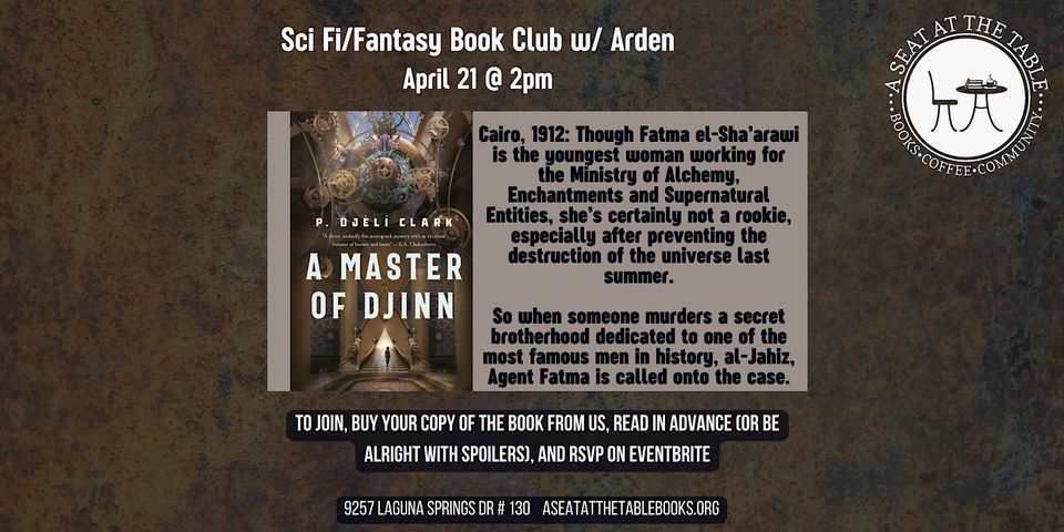 Sci Fi/Fantasy Book Club w/ Arden: "A Master of Djinn" promotional image