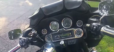 Harley Davidson stereo system image showing audio speakers