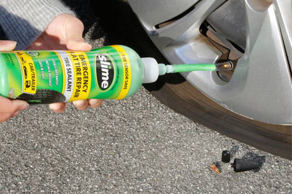 Installing Slime Sealant into a Tire
