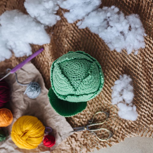 Padrão de crochê de repolho PDF - Padrões de amigurumi Padrão de comida de crochê Brincadeira de faz de conta Comida Legumes Amigurumi Tutorial de crochê Brinquedo de crochê