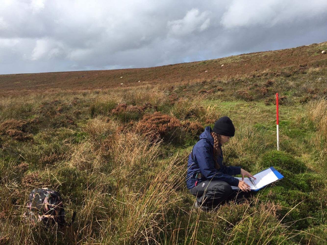 Arina Krauja, taking soil surveys in the Brecon Beacons