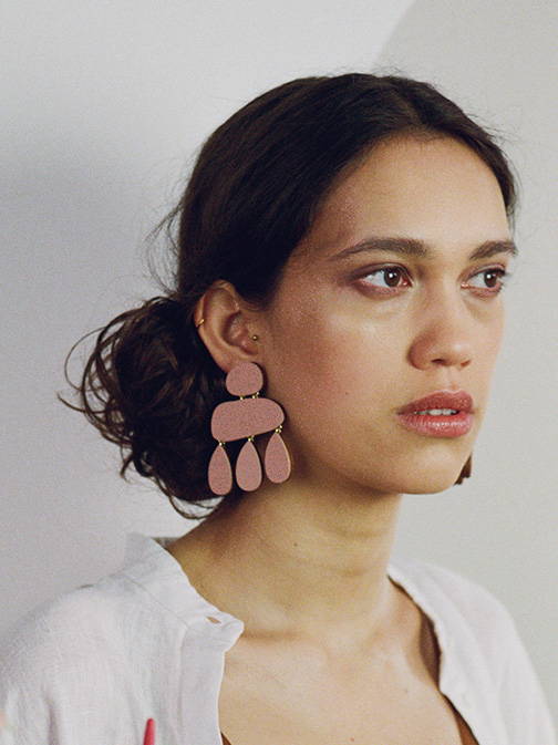 Cloud Earrings in Blush | Original statement jewellery by Wolf & Moon handmade in England