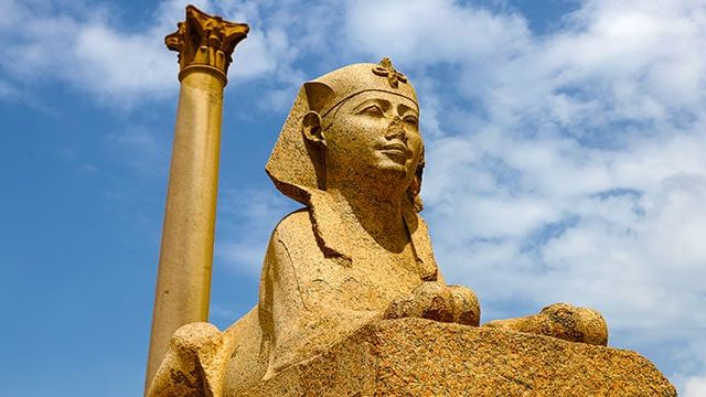 Pompey's Pillar at the Serapeum of Alexandria, Egypt