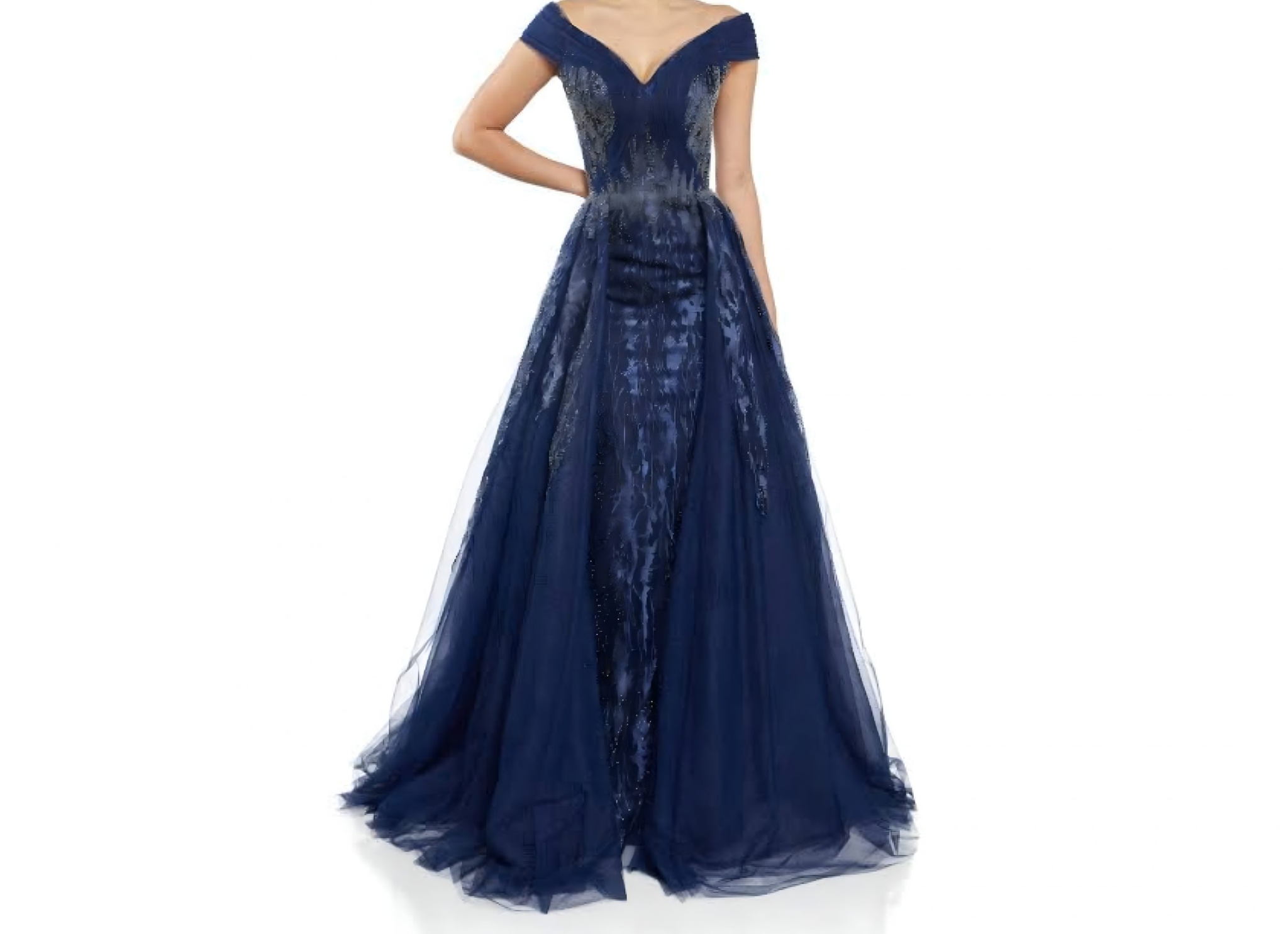 242M3347 Tulle Off-Shoulder Sweetheart Ballgown Dress - Image 4