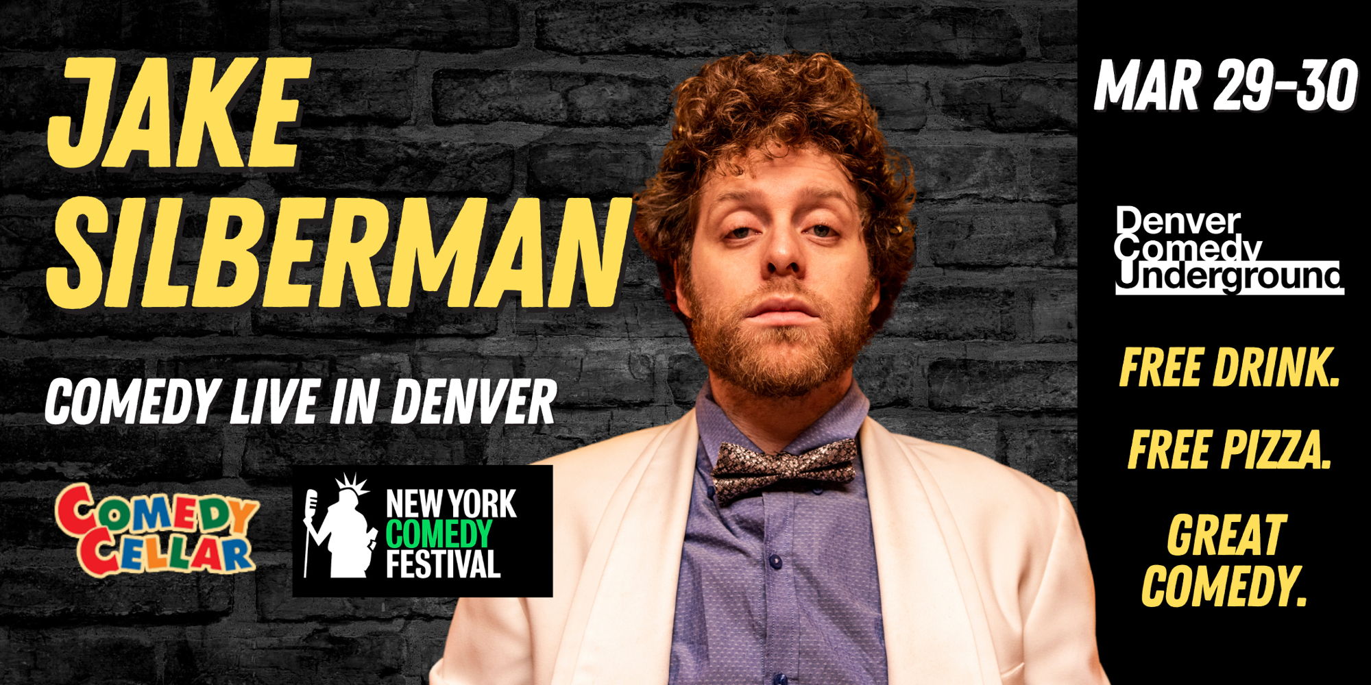 Jake Silberman (Funniest in Portland) At Denver Comedy Underground! Free Pizza And First Drink Free! promotional image