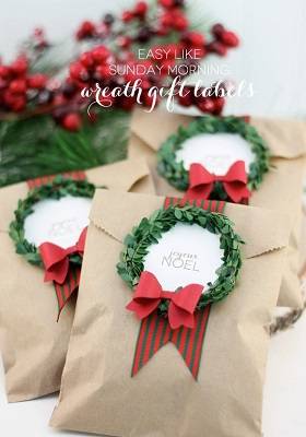 Christmas Wreath Gift Labels