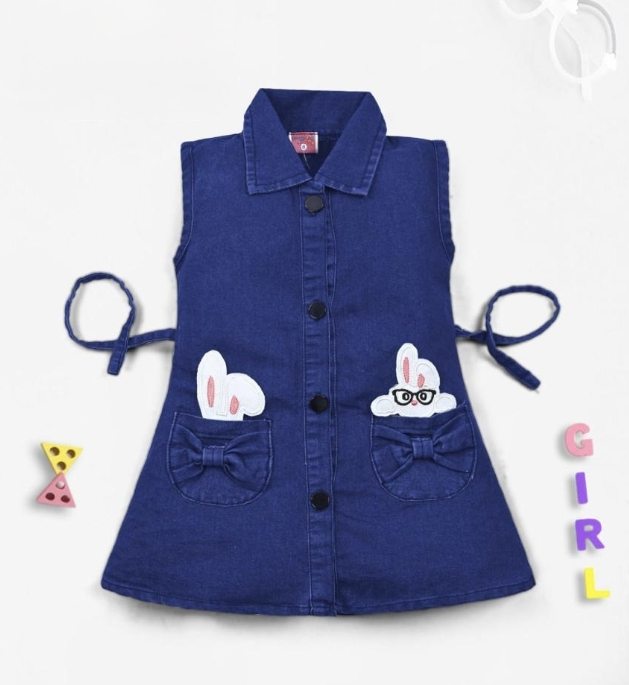 Denim short-sleeved dress