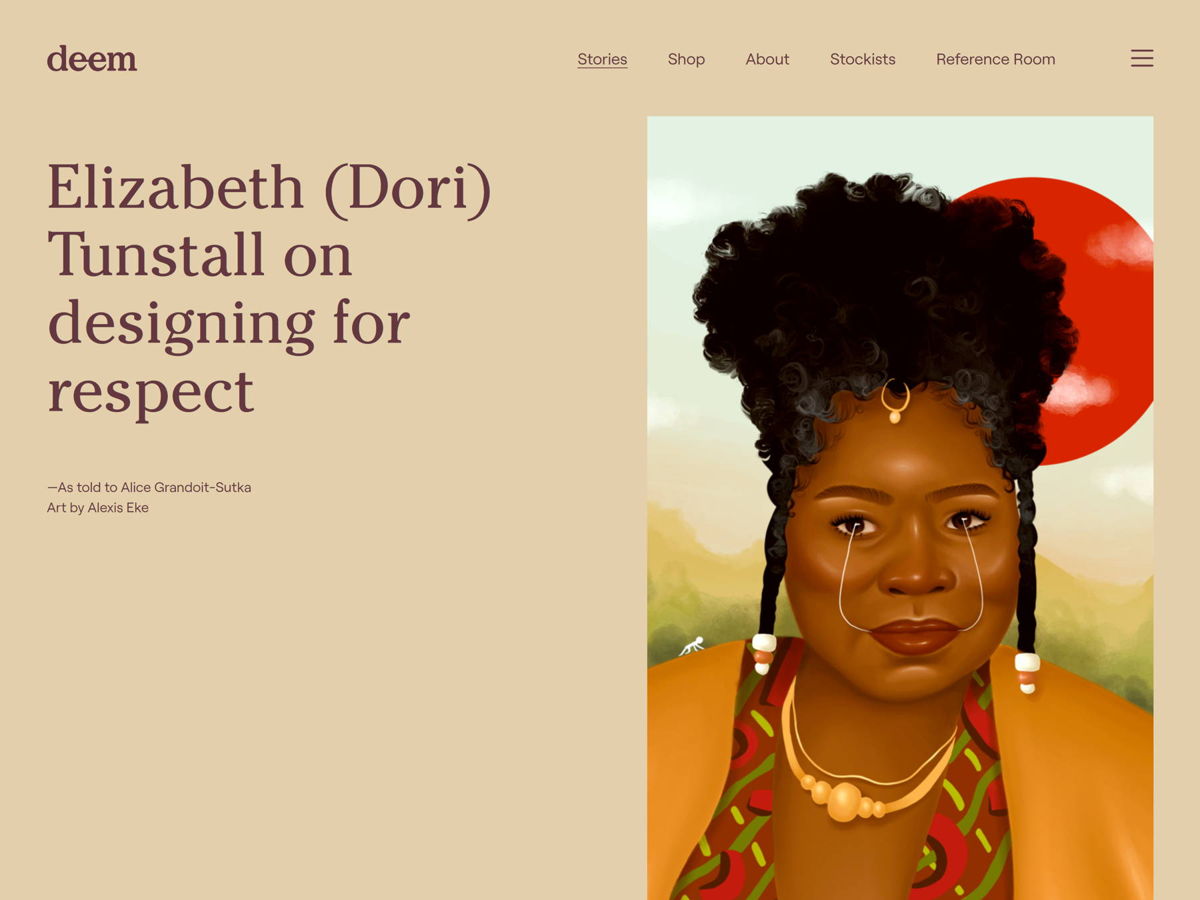 Screenshot of deem, from the squarespace blog examples collection.