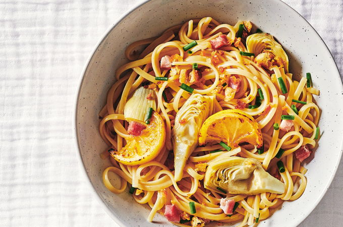 Lemon and Artichoke Linguine